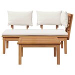 vidaXL Banc de jardin 2 Pièces Marron Teck massif