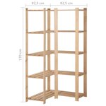 vidaXL Étagère d'angle de rangement 5 niveaux 82 5x82 5x170 cm Pin