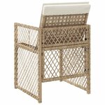 vidaXL Chaises de jardin avec coussins lot de 4 beige résine tressée