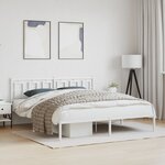 vidaXL Cadre de lit métal avec tête de lit blanc 183x213 cm