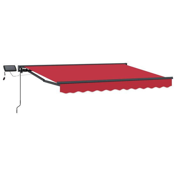 vidaXL Cadre de store manuel avec LEDs Rouge et Anthracite 3 5 x 2 5 m