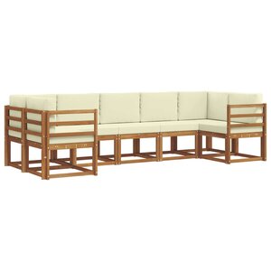 vidaXL Ensemble de canapés d'extérieur 7 pc Naturel et Crème