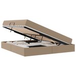vidaXL Lit avec rangement et matelas 2 Pièces Cappuccino Cuir