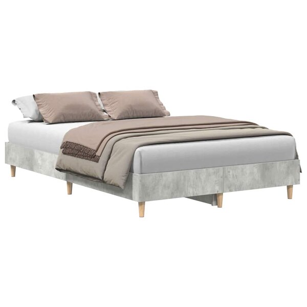 vidaXL Cadre de lit sans matelas gris béton 120x200 cm bois ingénierie