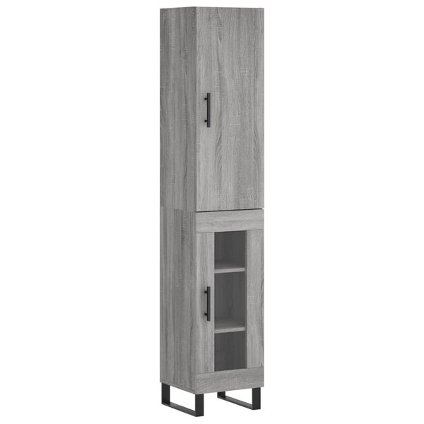 vidaXL Buffet haut Sonoma gris 34 5x34x180 cm Bois d'ingénierie