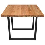 vidaXL Table à manger avec bord naturel 240x100x74cm bois massif chêne