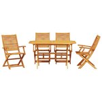 vidaXL Ensemble de salle à manger pour jardin 5 Pièces Marron