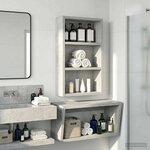 vidaXL Armoire murale de salle de bain Gris Béton 30 x 10 x 50 cm