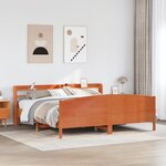vidaXL Cadre de lit sans matelas cire marron 200x200cm bois pin massif