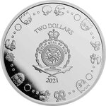 Pièce de monnaie en Argent 2 Dollars g 31.1 (1 oz) Millésime 2021 Pacman MS PACMAN