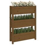 vidaXL Jardinière Marron miel 77x25x104 5 cm Bois massif de pin