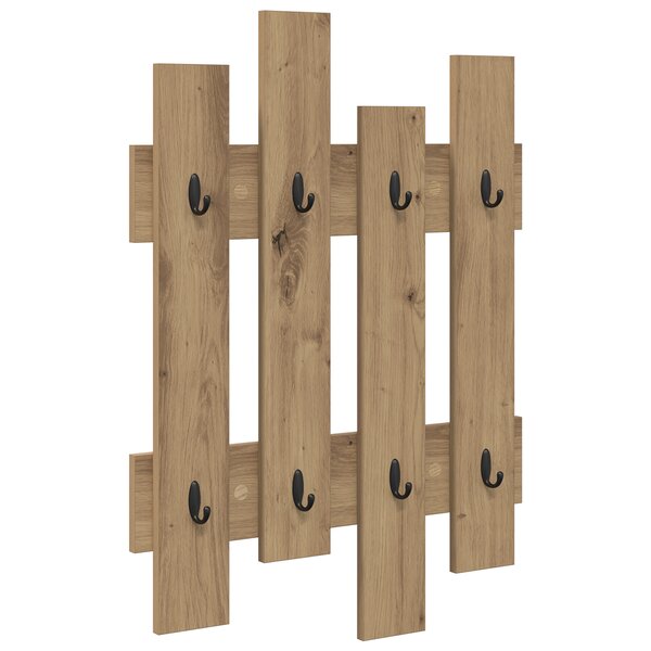 vidaXL Porte-manteau mural avec stockage Chêne artisan 60 x 3 x 82 cm