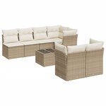 vidaXL Salon de jardin avec coussins 8 Pièces beige résine tressée