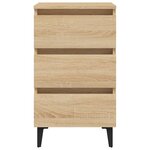 vidaXL Table de chevet avec pieds en métal chêne sonoma 40x35x69 cm