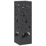 vidaXL Porte-parapluie Noir 15 5 x 15 5 x 49 cm Acier