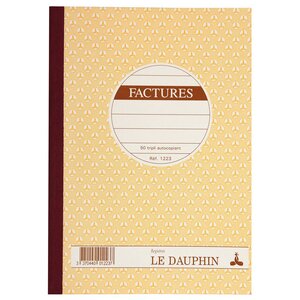 Manifold autocopiant Facture", triple exemplaires 21x14,8 cm, 50 pages (paquet 5 unités)"