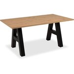 Table à manger GRANADA extensible - 2 rallonges 40 cm - 157/197 x 90 x 75 cm - Chêne/Noir
