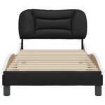 vidaXL Cadre de lit sans matelas Hvar noir et blanc 80x200 cm similicuir