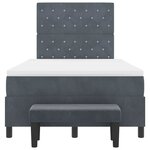vidaXL Lit à ressorts avec matelas Gris foncé 120 x 190 cm Velours
