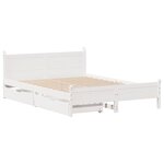 vidaXL Cadre de lit sans matelas blanc 135x190 cm bois de pin massif