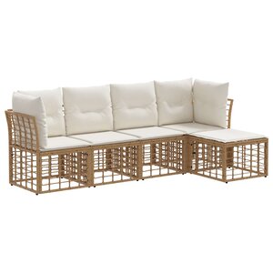 vidaXL Ensemble de canapés d'extérieur Naturel Polyester