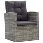 vidaXL Ensemble à manger d'extérieur 5Pièces coussins Résine tressée Gris