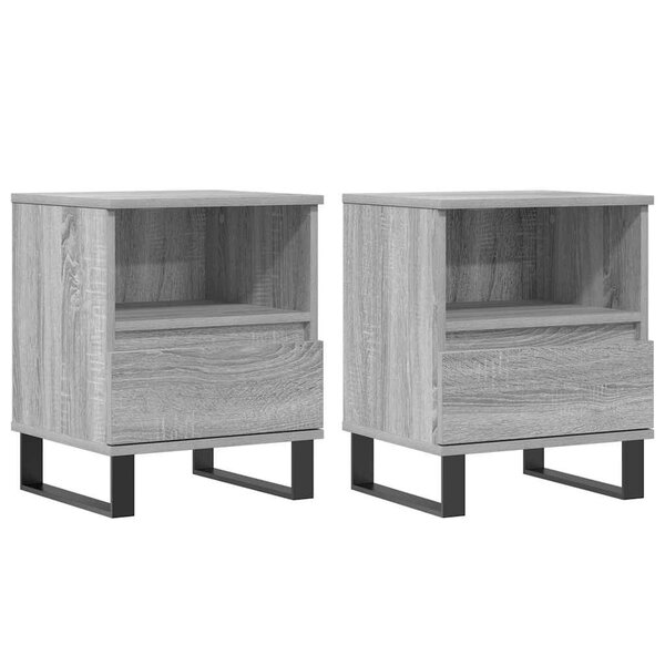 vidaXL Tables de chevet 2 Pièces sonoma gris 40x35x50 cm bois ingénierie