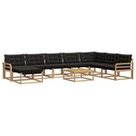 vidaXL Ensemble de canapés d'extérieur 9 pc Blanc et noir