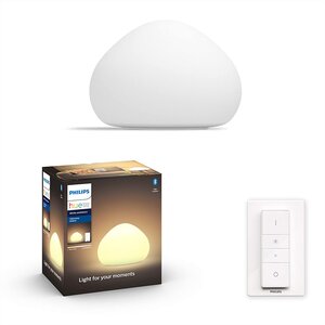 Lampe À Poser 1X9.5W - Blanc (Télécommande Incluse) Compatible Bluetooth [Classe Énergétique A+]