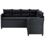 Salon de jardin meuble d'extérieur ensemble de mobilier 6 pièces avec coussins résine tressée noir 02_0016930