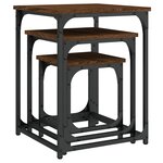 vidaXL Tables basses gigognes 3 Pièces chêne marron bois d'ingénierie