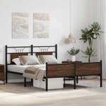 vidaXL Cadre de lit sans matelas chêne marron 137x190 cm