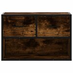 vidaXL Meuble TV chêne fumé 60x31x39 5 cm bois d'ingénierie et métal