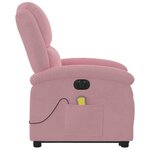 vidaXL Fauteuil inclinable de massage électrique rose velours