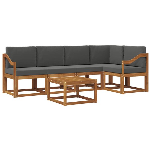 vidaXL Ensemble de canapés d'extérieur 6 pc Naturel et Anthracite