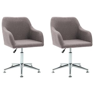 vidaXL Chaises pivotantes à manger lot de 2 taupe tissu