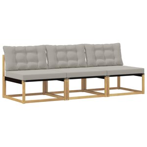 vidaXL Sofa de milieu extérieur Bois d'acacia massif et Textilène