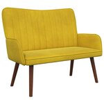 vidaXL Sofa 2 places Jaune 115 x 61 x 87 cm Velours