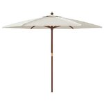 vidaXL Parasol de jardin avec mât en bois sable 299x240 cm