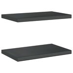 vidaXL Étagères murales 2 Pièces 50x30x3 cm noir acier inoxydable