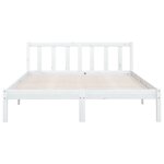 vidaXL Cadre de lit sans matelas blanc bois massif