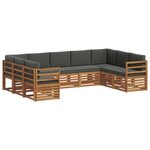 vidaXL Ensemble de canapé d'angle 9 Pièces Naturel et Anthracite