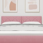 vidaXL Tête de Lit LED Rose Ensemble de 2 Rose Tissu  Bois 160 cm