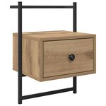 vidaXL Cabinet de chevet avec tiroir Chêne artisanal 35 x 30 x 51 cm