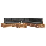 vidaXL Ensemble de canapés d'extérieur 7 Pièce Naturel et Anthracite
