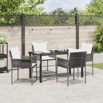vidaXL Ensemble de salle à manger pour jardin 5 Pièces Marron Poly rotin