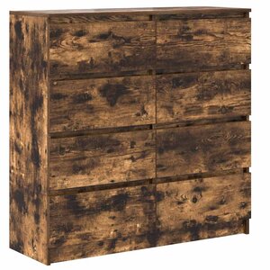 vidaXL Buffet chêne fumé 100x35x99 cm bois d'ingénierie