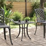 vidaXL Table de jardin noir 53x53x53 cm aluminium coulé