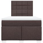vidaXL Sommier à lattes de lit et matelas marron foncé 120x190cm tissu