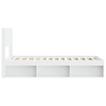 vidaXL Cadre de lit avec rangement et tête de lit Blanc 75 x 190 cm